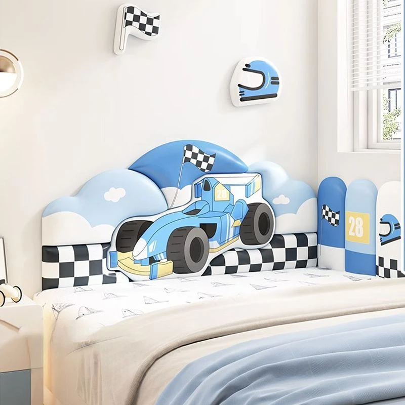 男の子向け、漫画の車をモチーフにした、柔らかい素材の壁掛け式 - Headboard Cushion Backrest Tatami のレビューと価格