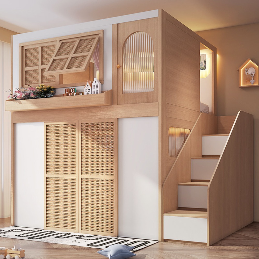 兄弟別々のプライバシー空間付き二段ベッド、大人用二層ベッド、 - Bunk Bed With Stairs And Slide のレビューと価格