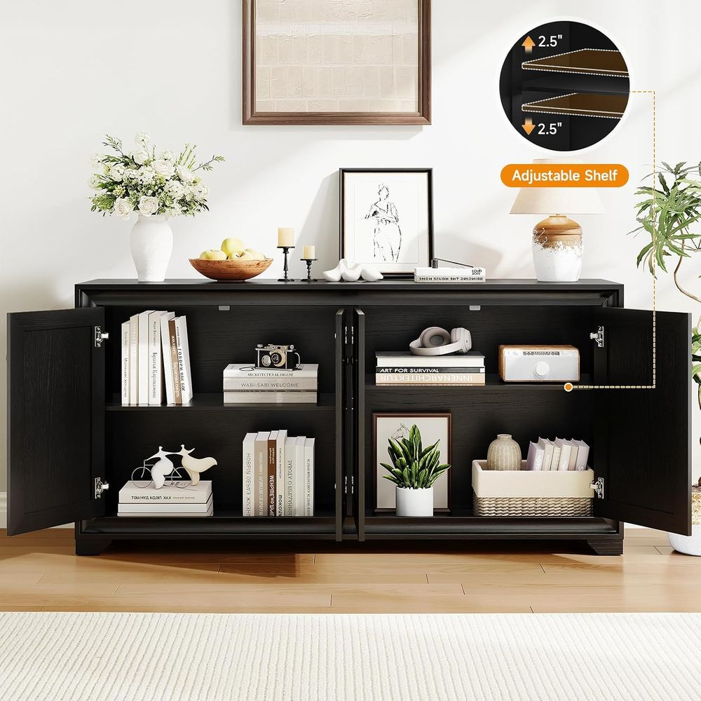 60インチの収納付きバケットキャビネット、調節可能な棚付き4 - Tables のレビューと価格