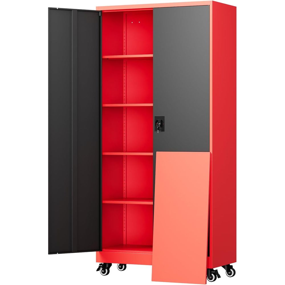 金属製ガレージ収納キャビネット（ロック付きドアと調整可能な棚 - Storage のレビューと価格
